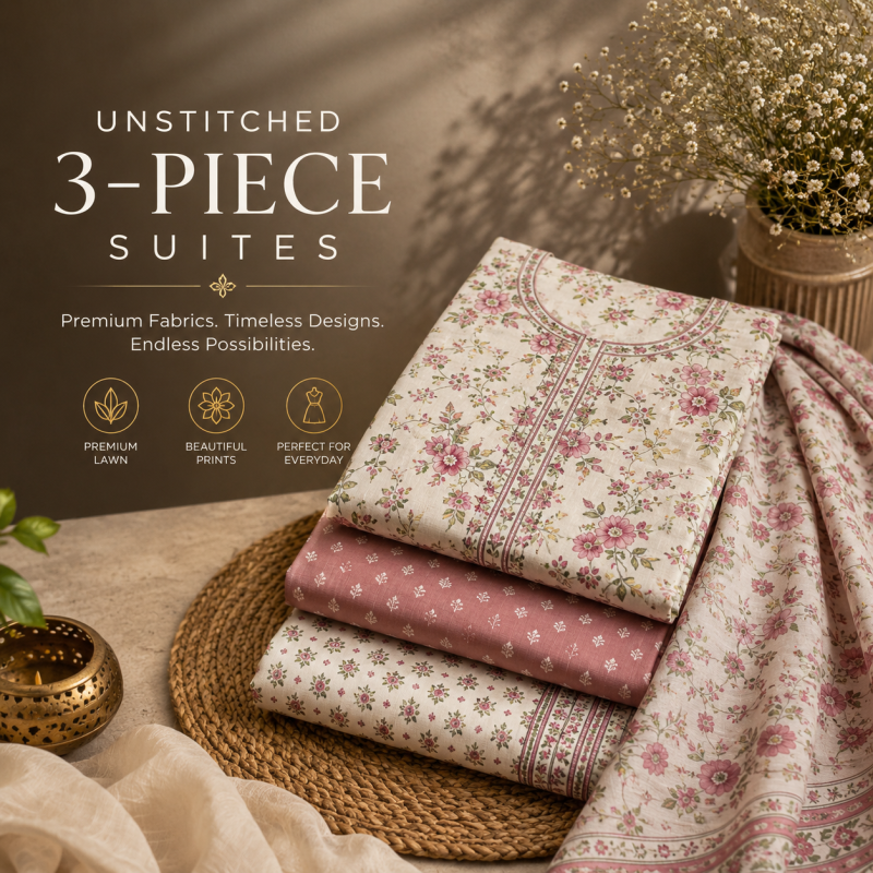 Unstitched 3piece suites